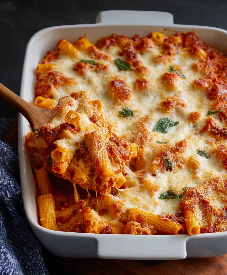 Easy Three Cheese Baked Ziti Recipe