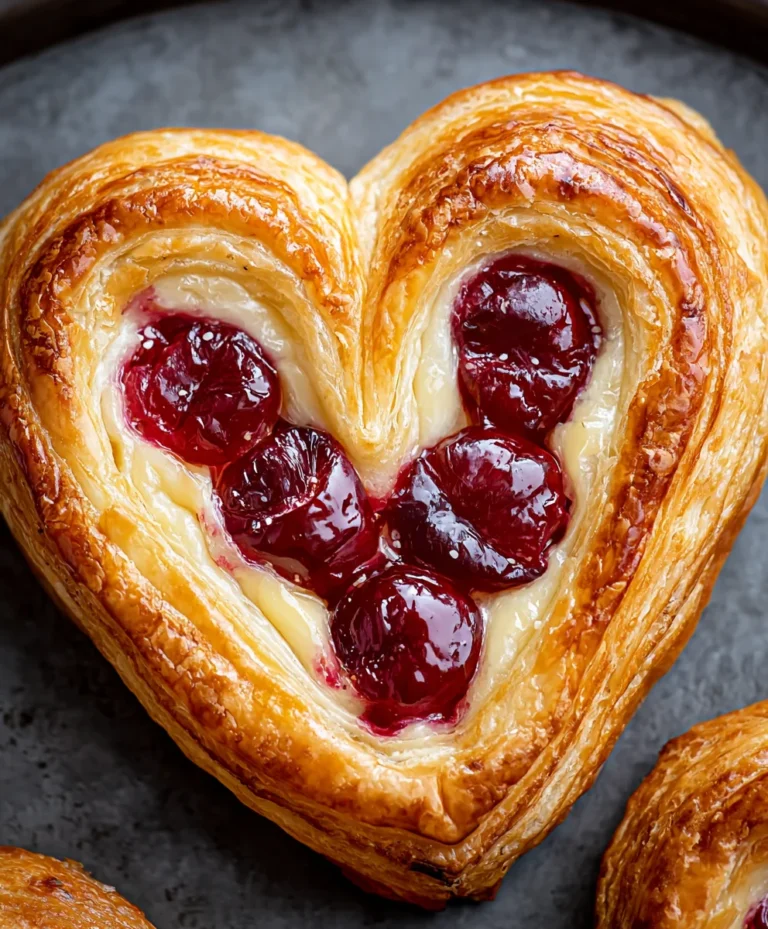 Cherry Cheese Danish Heart-Shaped Treat