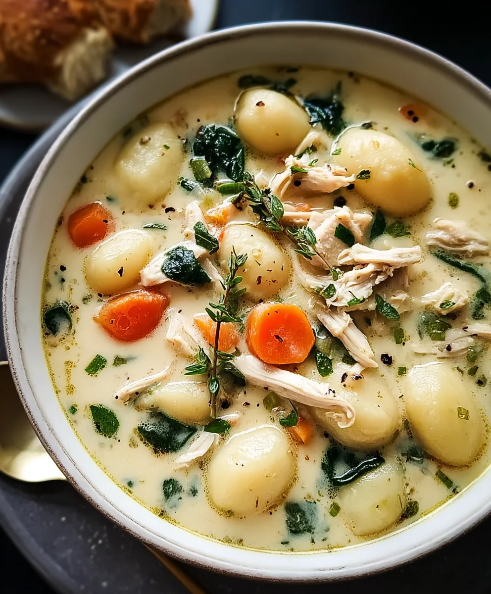 Creamy Chicken Gnocchi Soup- Easy Comfort Food