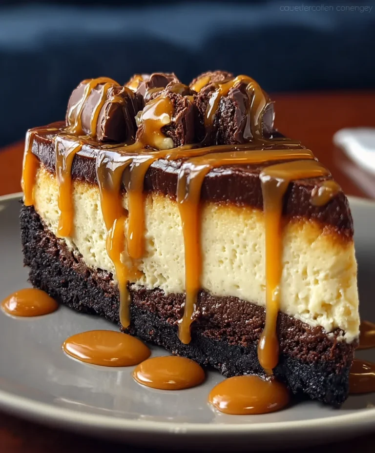 Decadent Caramel Brownie Cheesecake Recipe