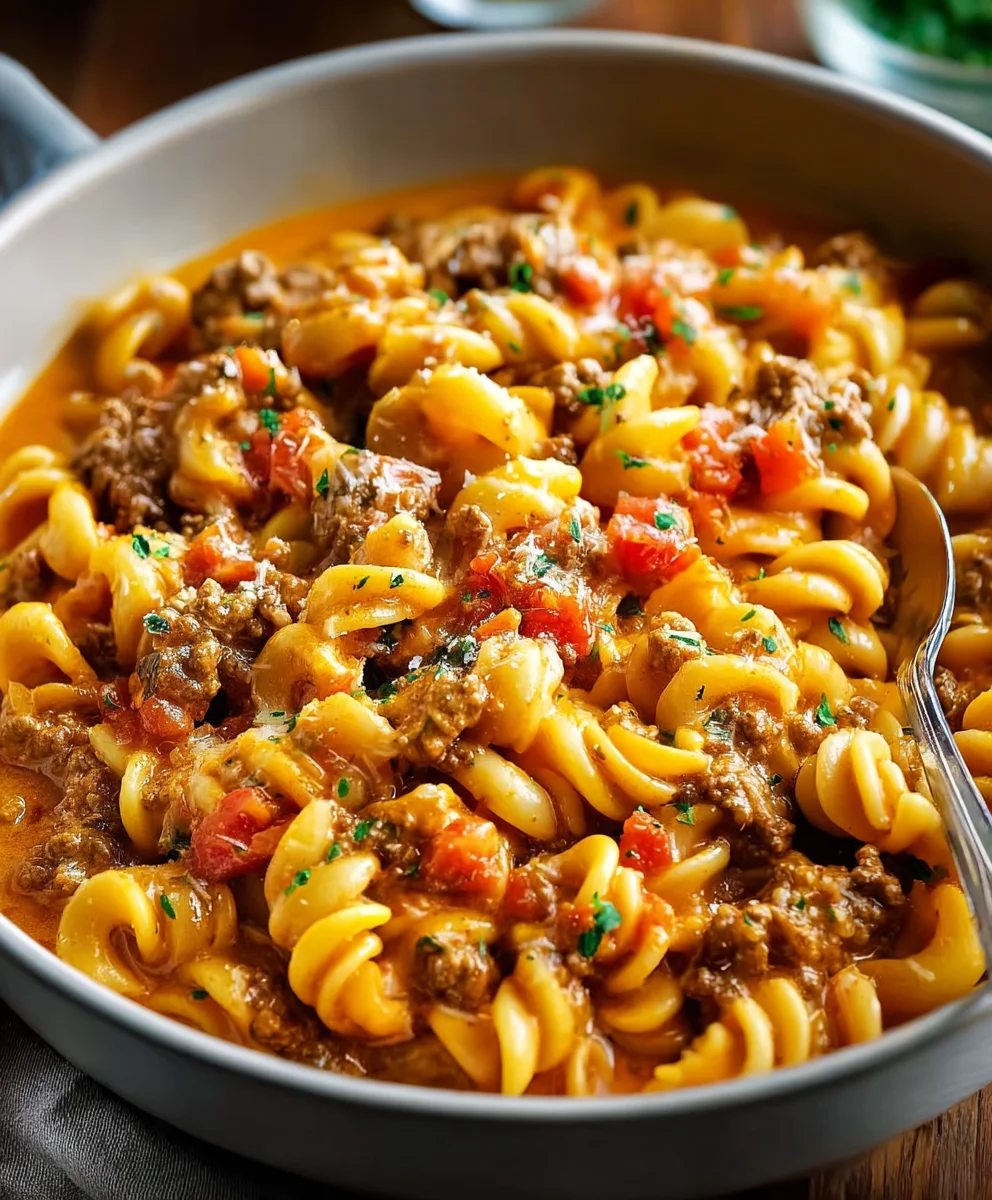 Creamy Beef Taco Pasta-Easy Weeknight Dinner