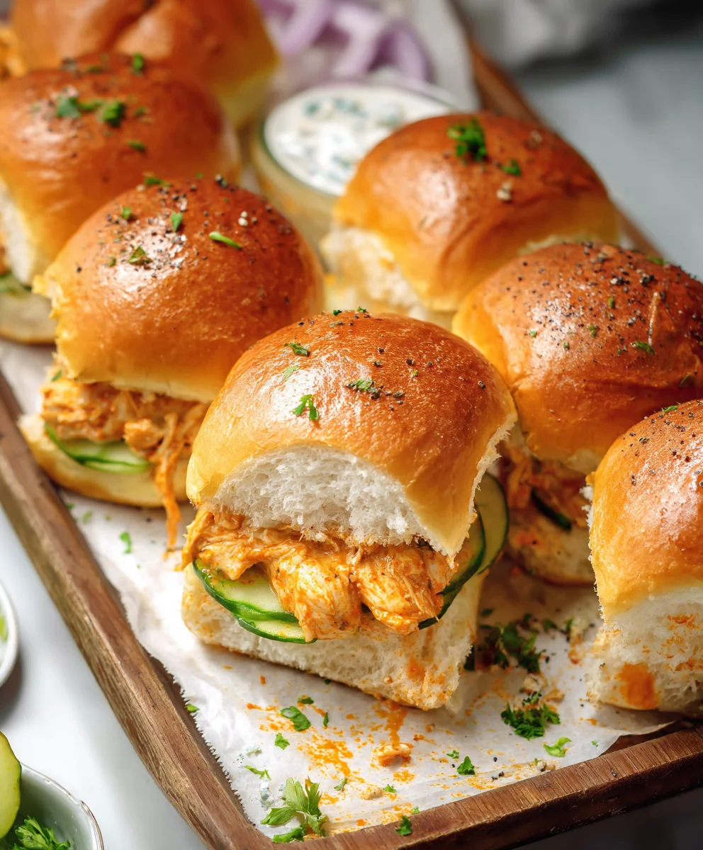 Spicy Buffalo Chicken Sliders-Easy Flavorful Bites