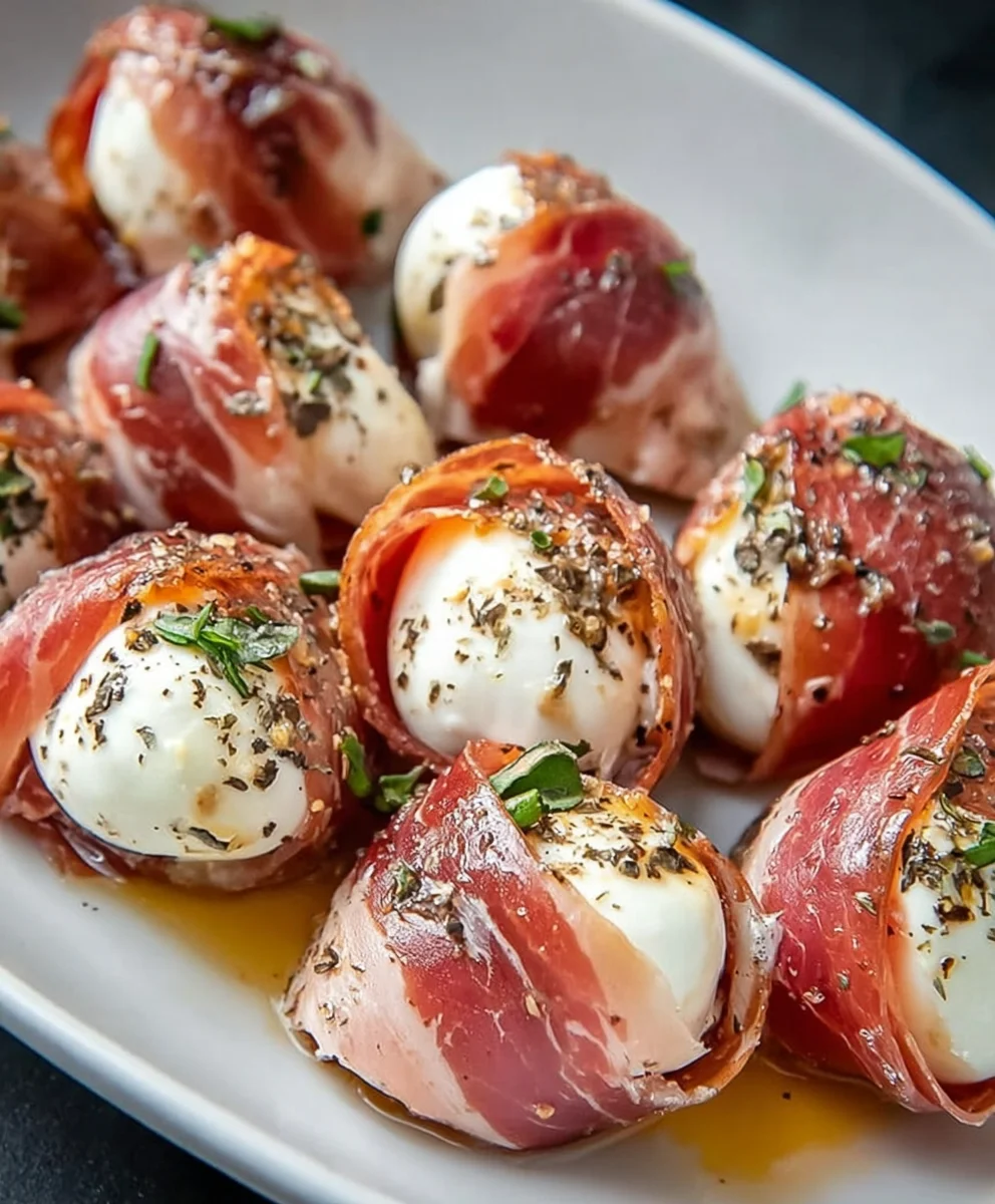 Beef Prosciutto-Wrapped Beef Mozzarella Bites- Easy Recipe