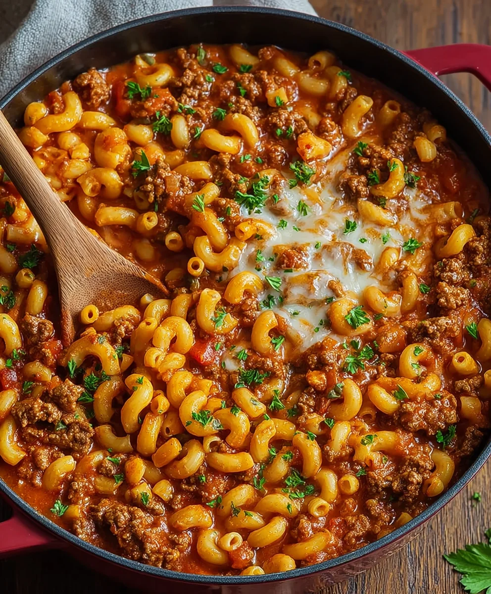 Cheesy Beef Goulash-Easy One-Pot Dinner