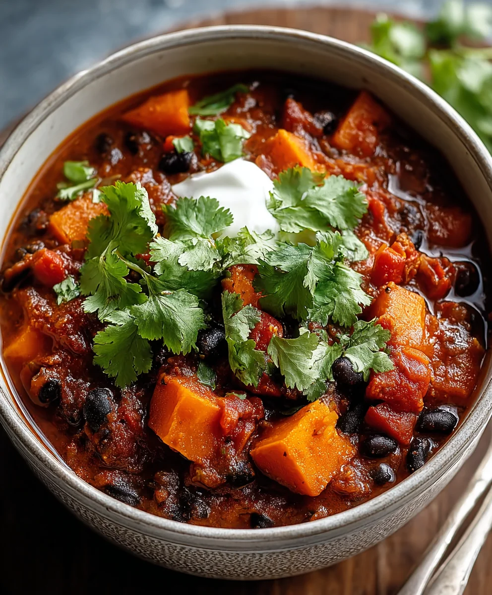 Hearty Sweet Potato Black Bean Chili Recipe