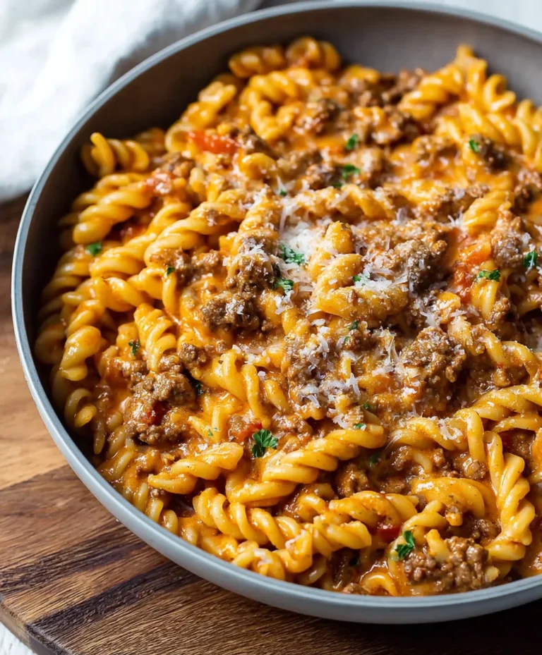 Easy One Pot Creamy Beef Pasta-Quick Dinner