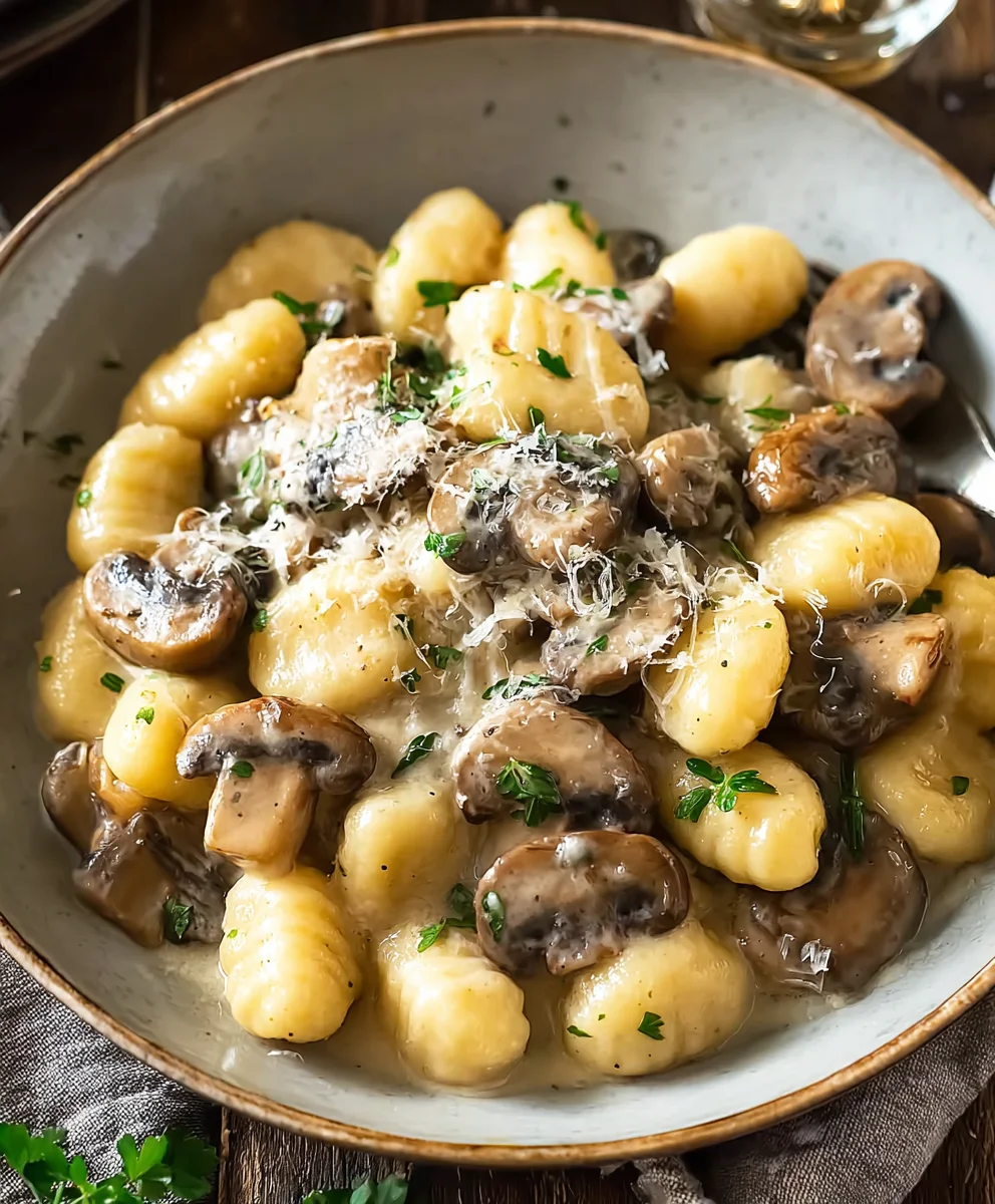Creamy Mushroom Gnocchi - Easy Vegetarian Comfort Food
