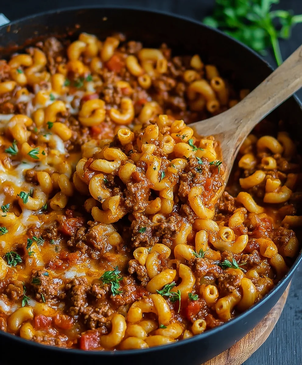 Cheesy Beef Goulash-Easy One-Pot Dinner
