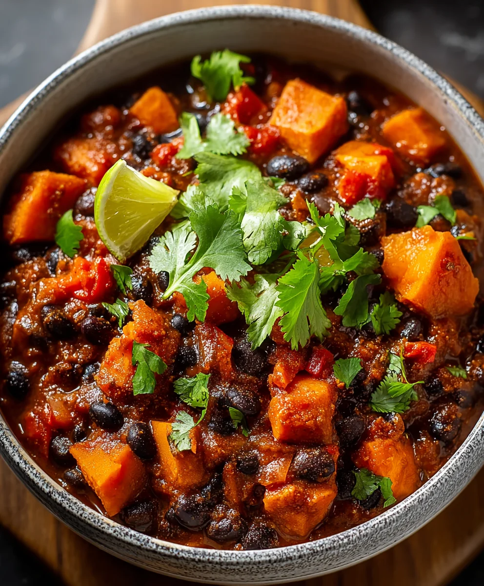 Hearty Sweet Potato Black Bean Chili Recipe