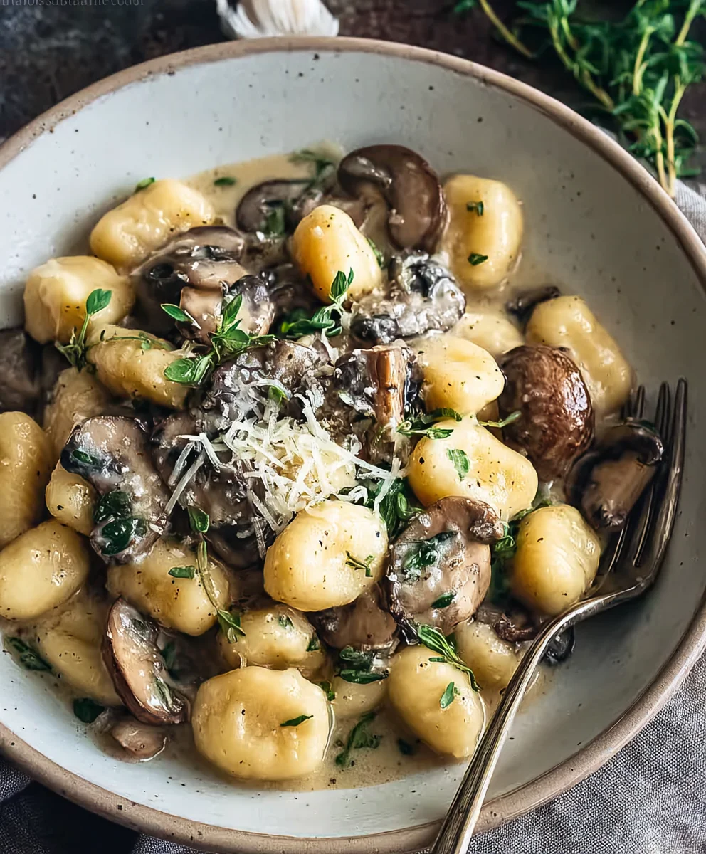 Creamy Mushroom Gnocchi - Easy Vegetarian Comfort Food
