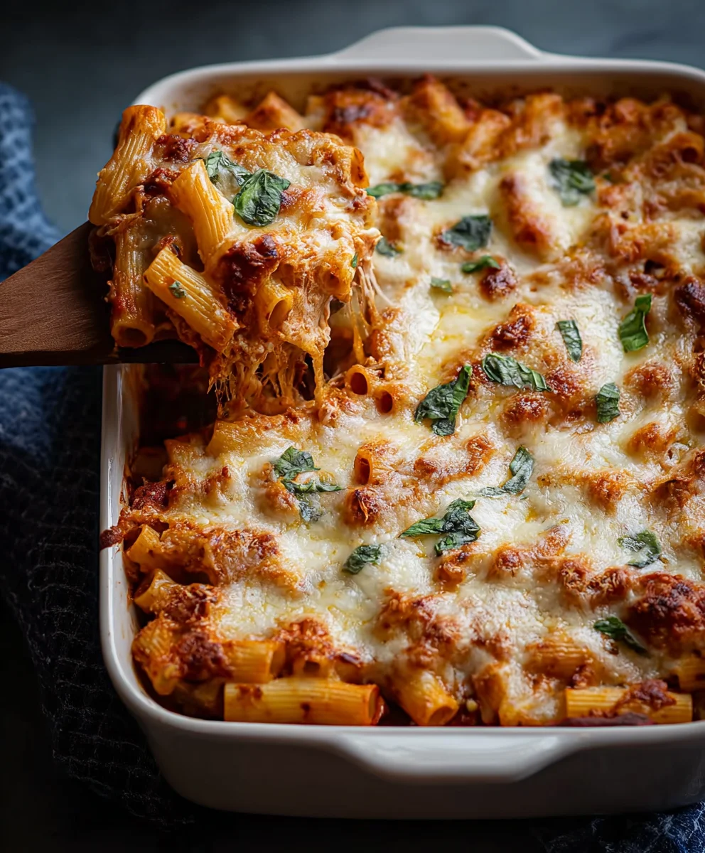Easy Three Cheese Baked Ziti Recipe