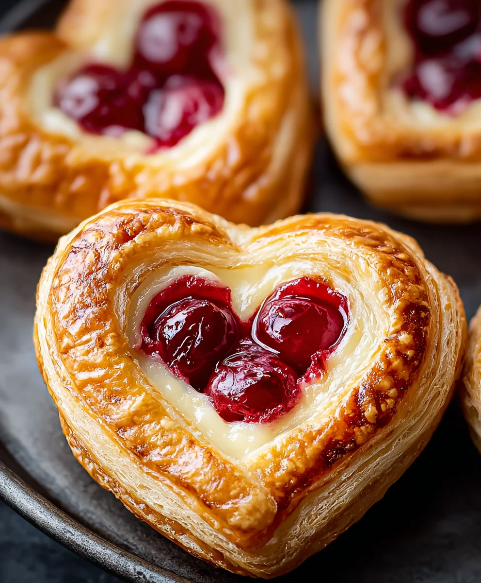 Cherry Cheese Danish Heart-Shaped Treat