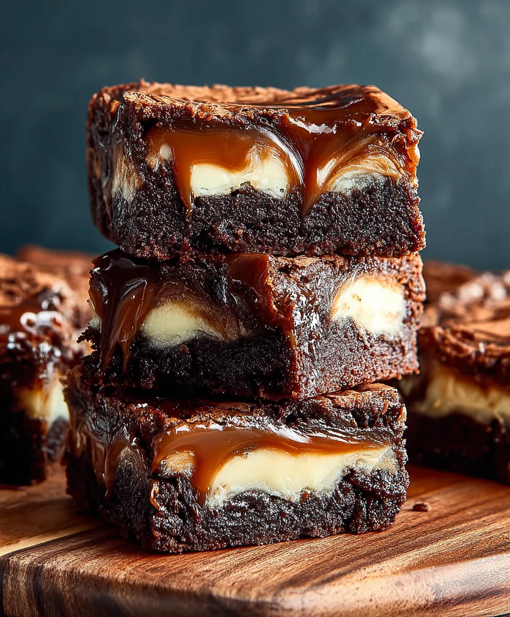 Caramel Nutella Cheesecake Brownie Bliss