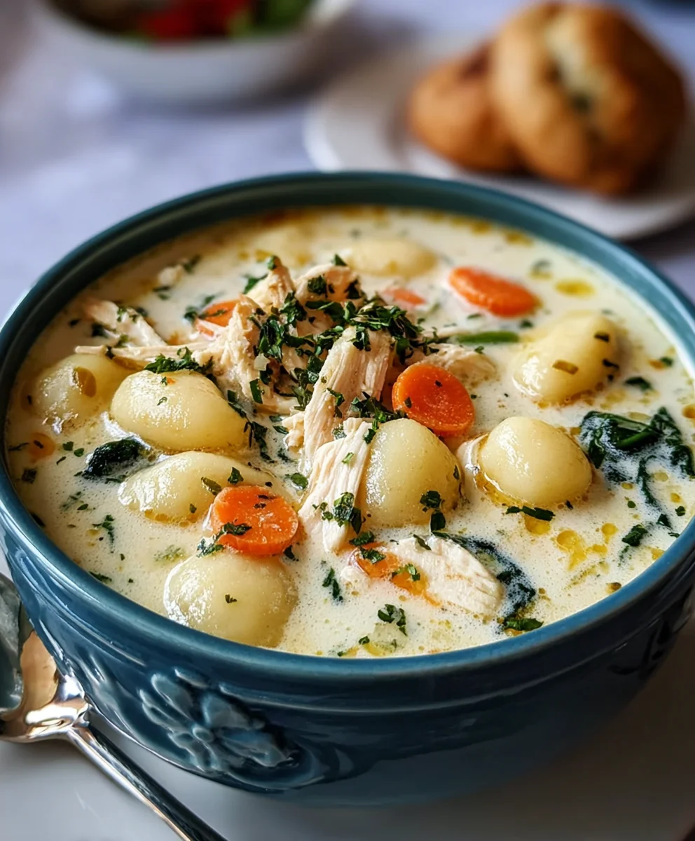 Creamy Chicken Gnocchi Soup- Easy Comfort Food