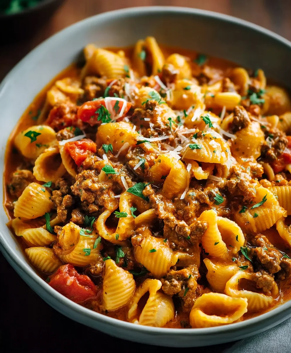 Creamy Beef Taco Pasta-Easy Weeknight Dinner