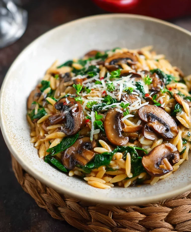 Mushroom Spinach Orzo – Creamy Comfort Food