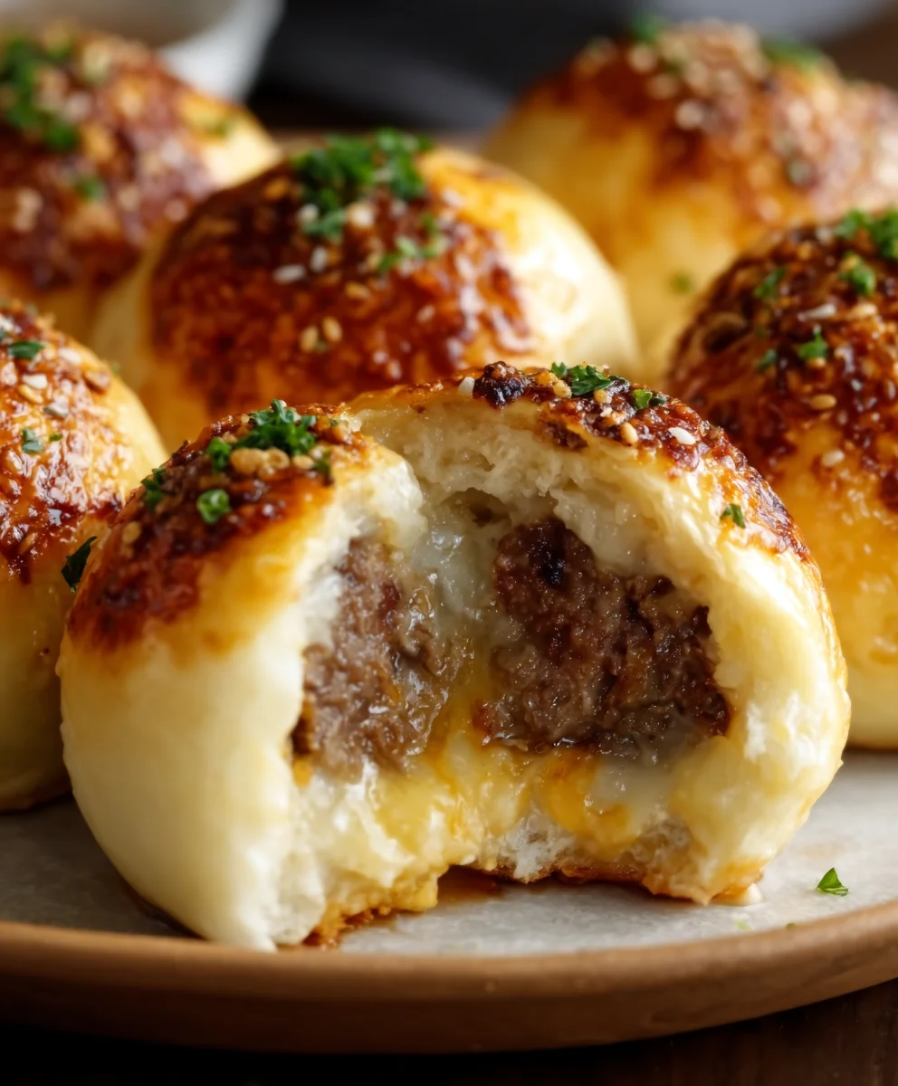 Garlic Parmesan Cheeseburger Bombs Easy Recipe