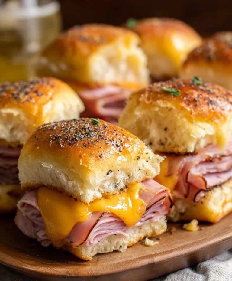 Cheesy Baked Beef Beef Ham & Cheese Sliders Recipe