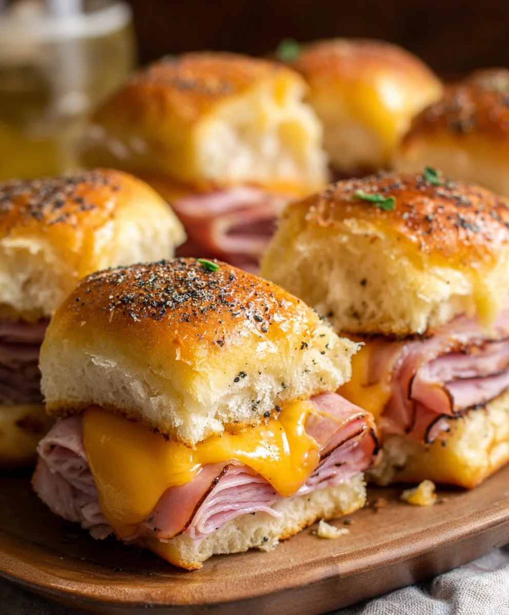Cheesy Baked Beef Beef Ham & Cheese Sliders Recipe
