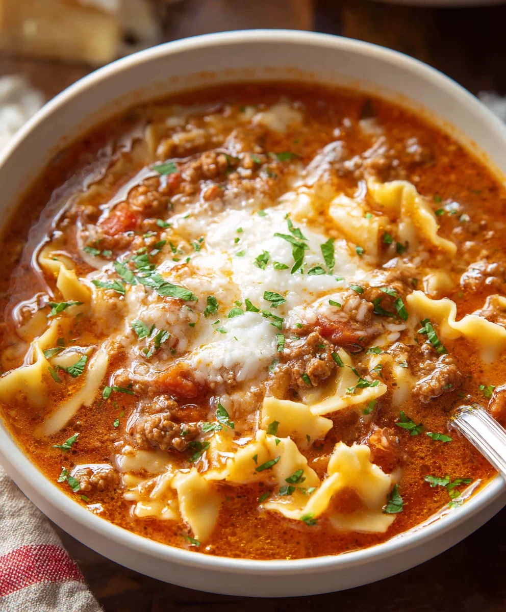 Easy Lasagna Soup- One Pot Comfort Food