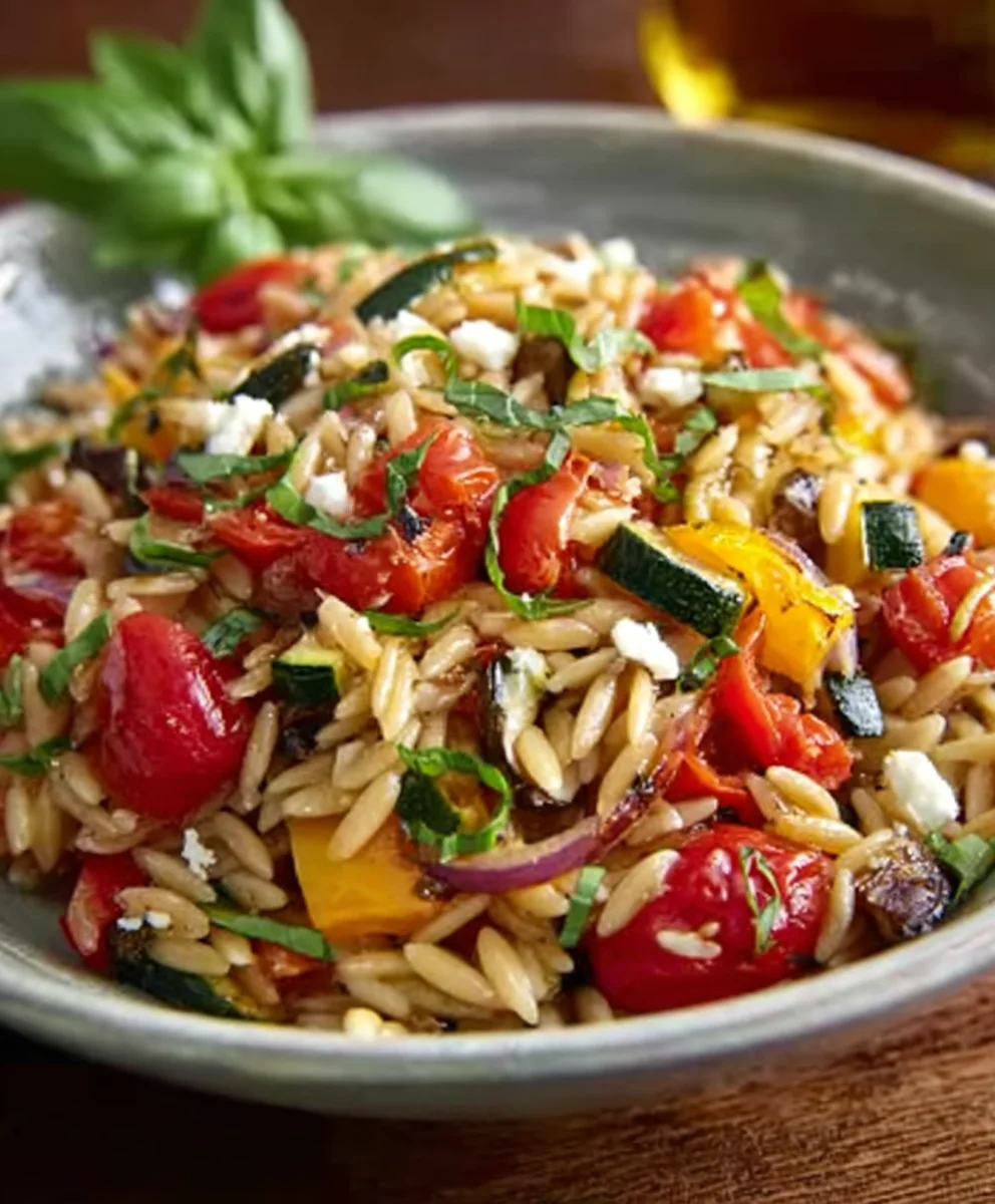 Roasted Vegetable Orzo- Easy Nutritious Meal