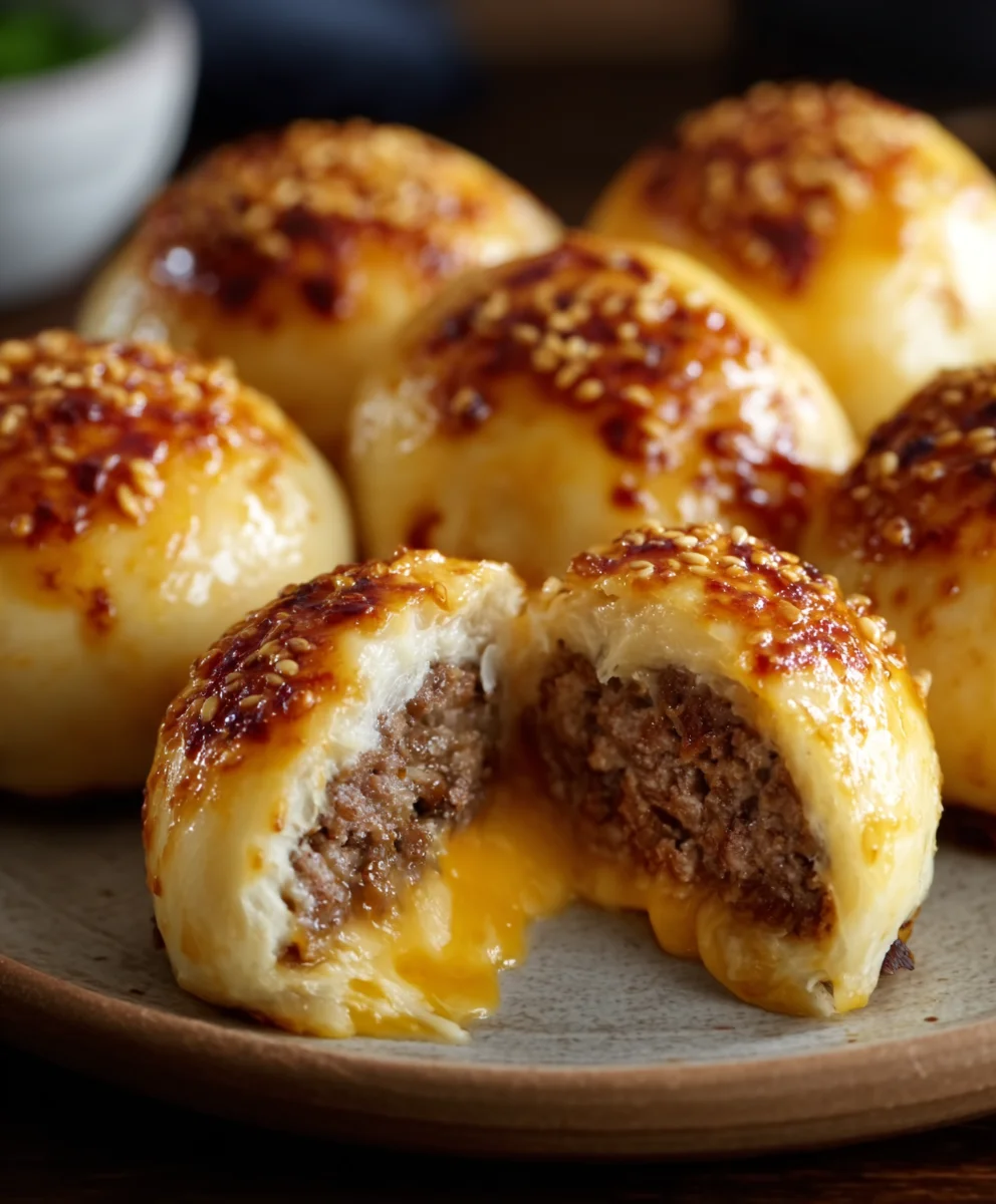 Garlic Parmesan Cheeseburger Bombs Easy Recipe