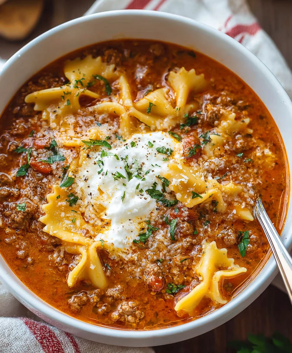 Easy Lasagna Soup- One Pot Comfort Food