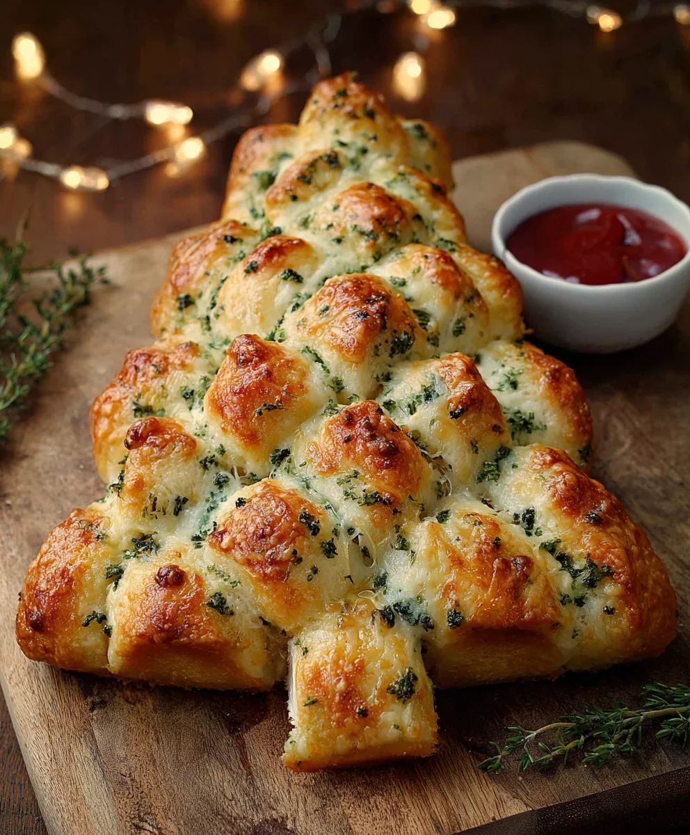 Cheesy Christmas Tree Bread Recipe-Festive & Fun