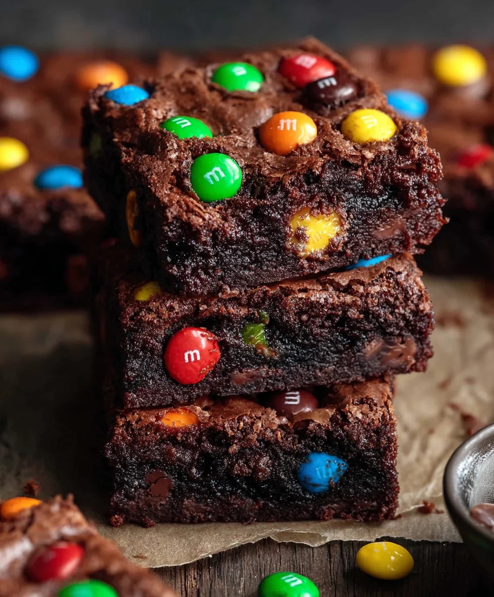 Easy Chocolate M&M Brownies-Quick & Delicious Treat