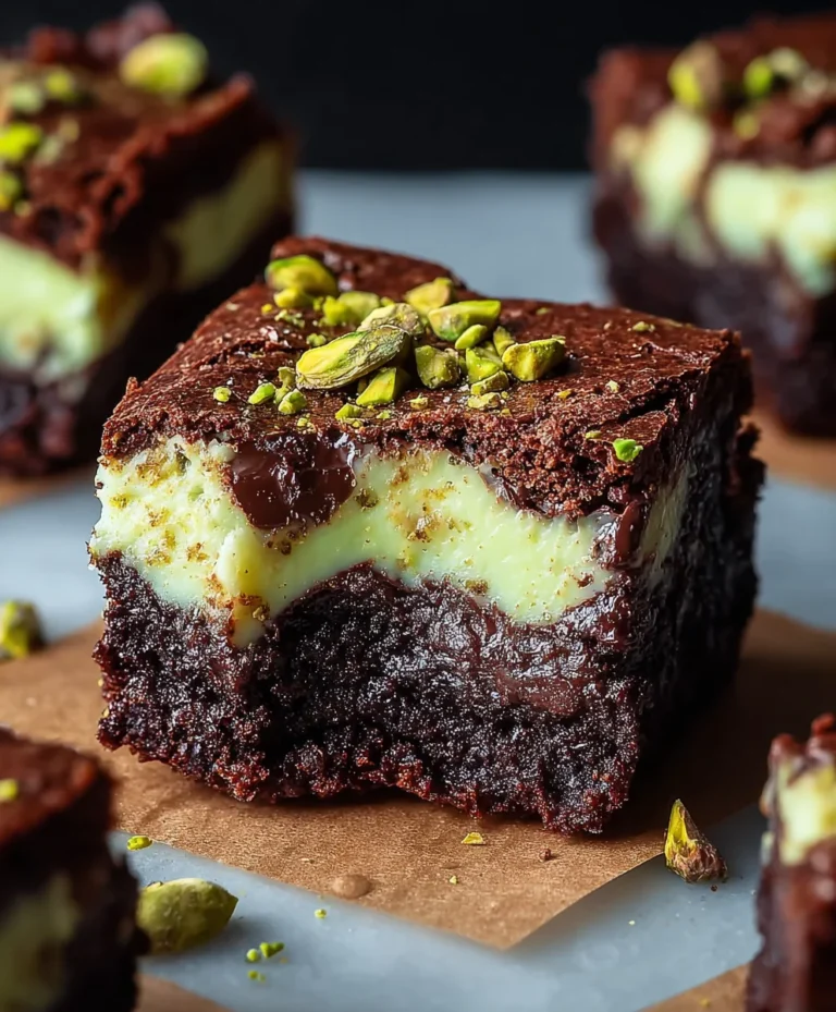Pistachio Cheesecake Brownies-Decadent Dessert