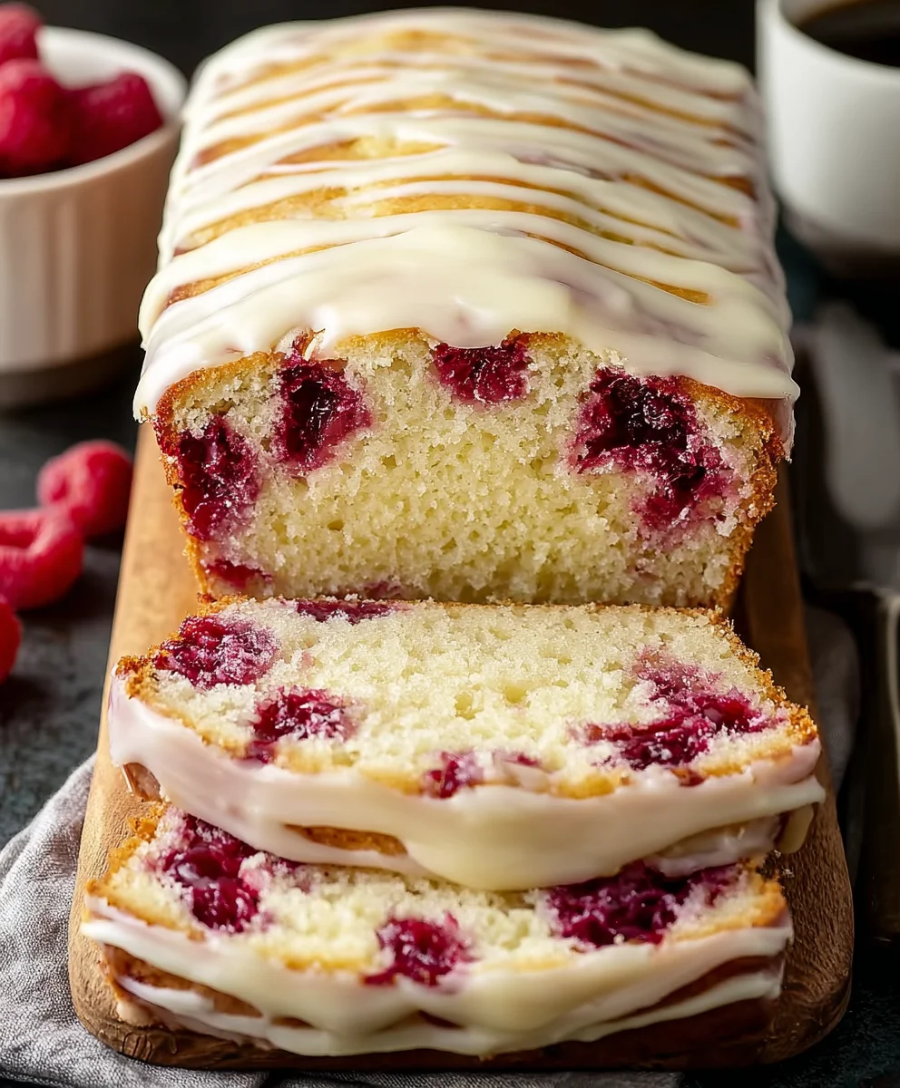 White Chocolate Raspberry Loaf Cake Recipe