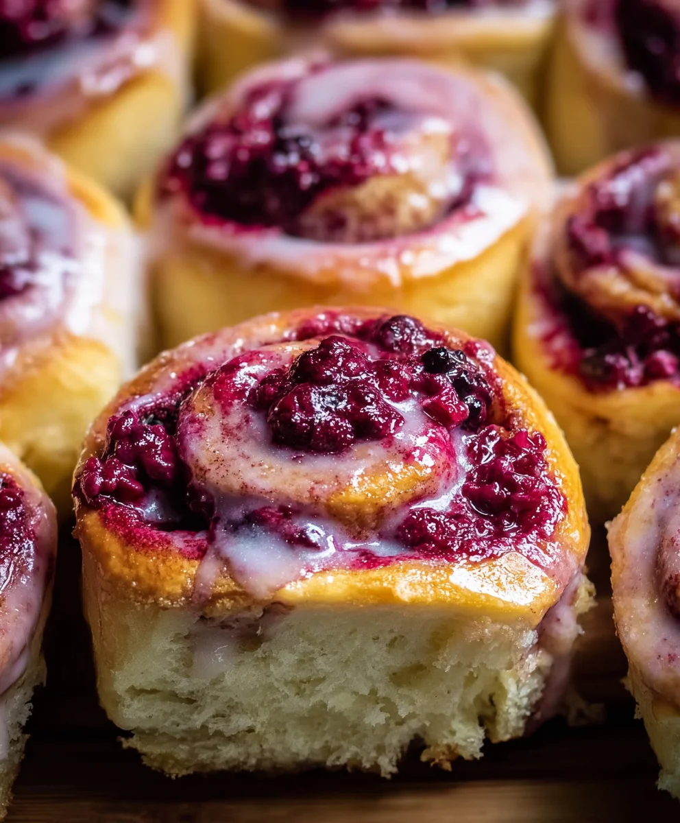 Soft Gooey Blackberry Raspberry Sweet Rolls-Easy Recipe