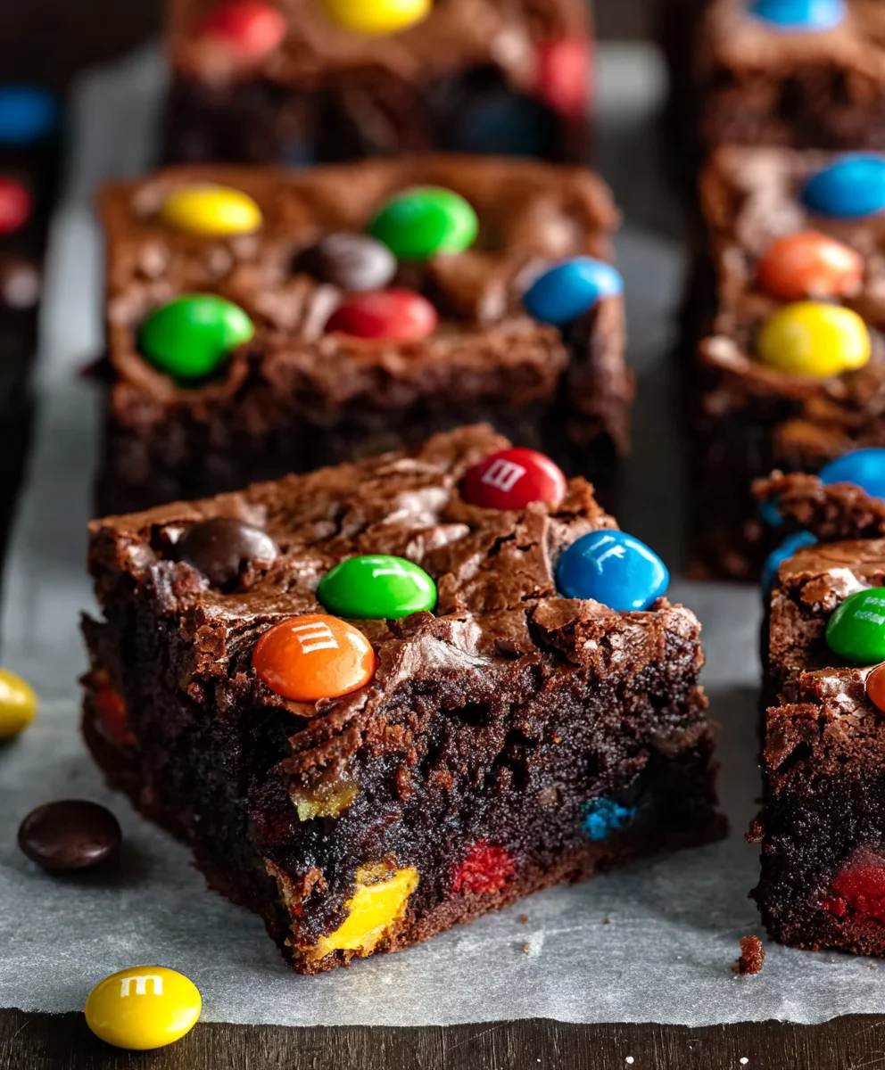 Easy Chocolate M&M Brownies-Quick & Delicious Treat