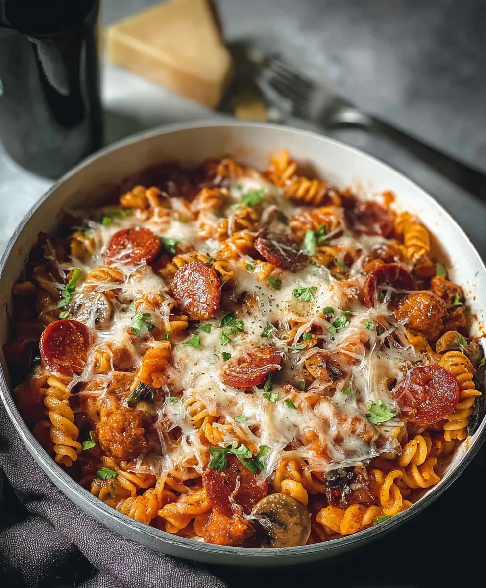Easy One Pot Pizza Pasta - Quick Dinner Delight