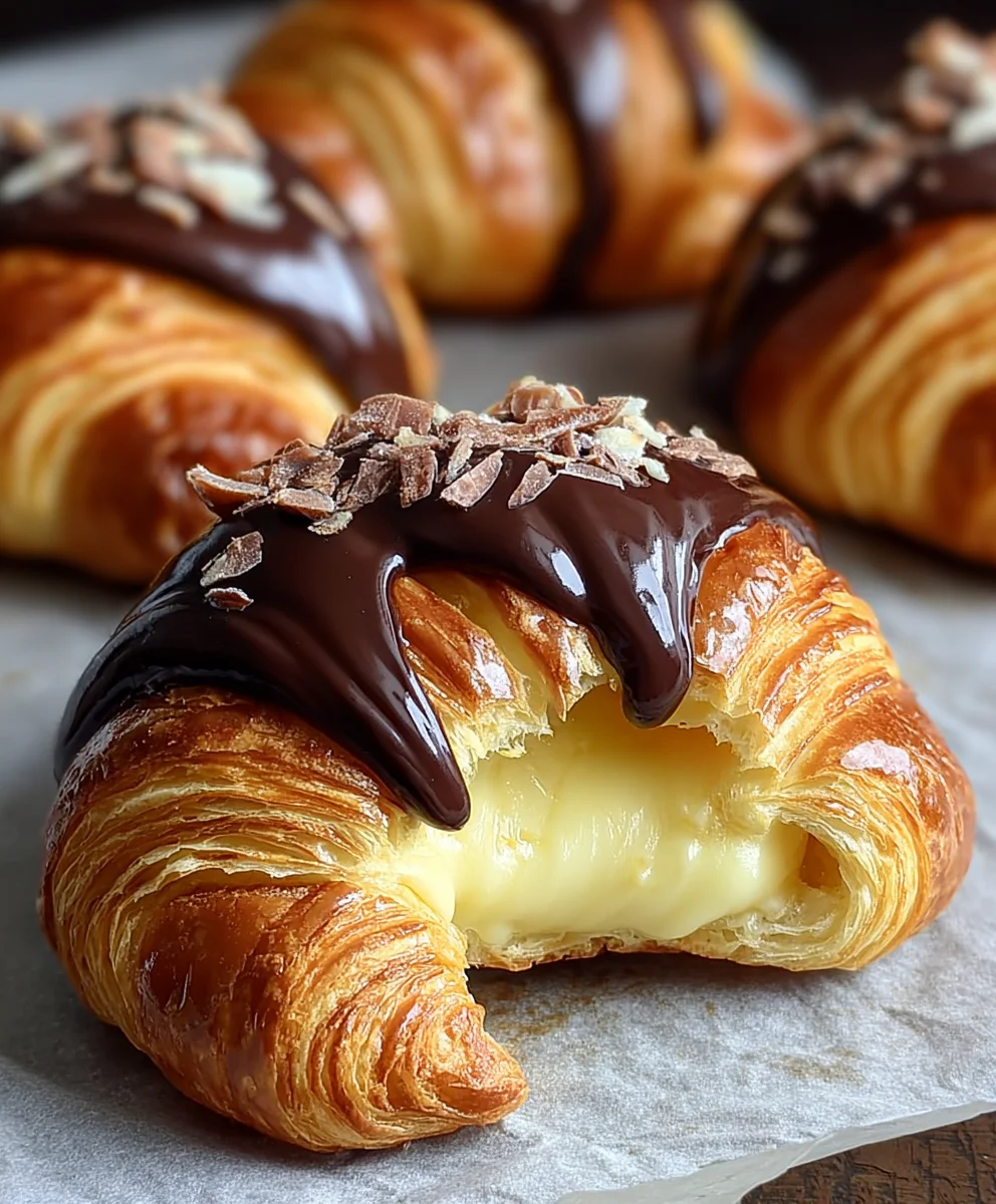 Boston Cream Pie Croissants - Delicious French Pastry Twist