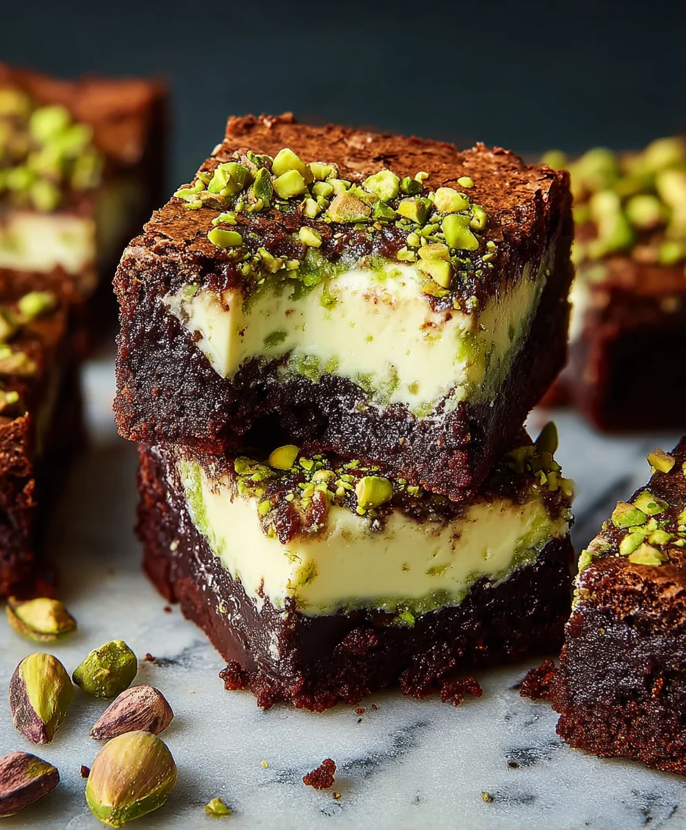 Pistachio Cheesecake Brownies-Decadent Dessert