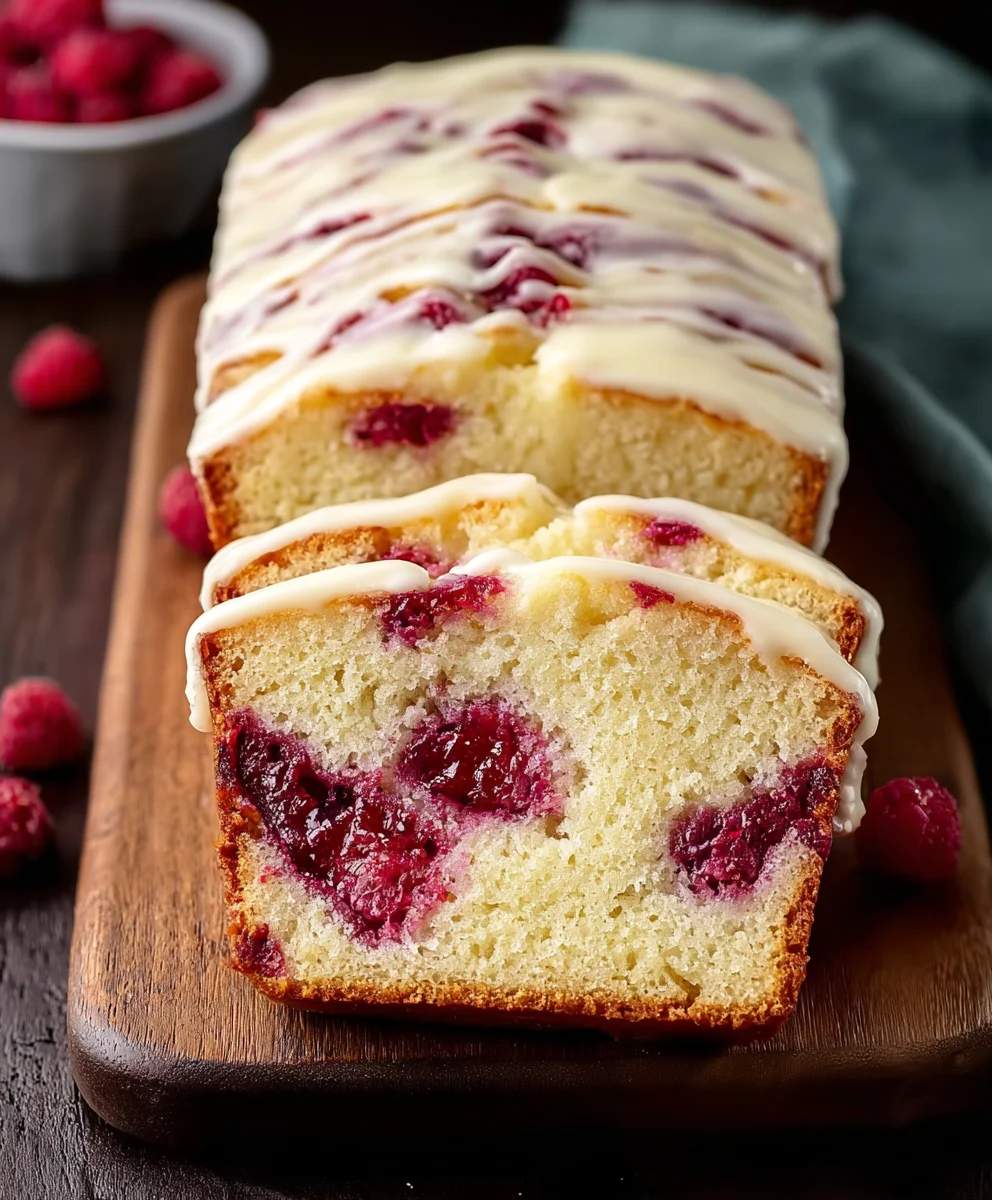 White Chocolate Raspberry Loaf Cake Recipe