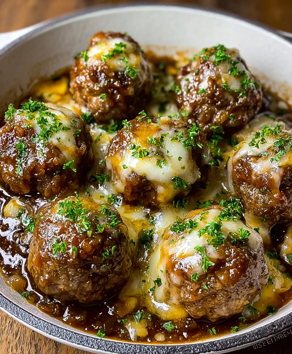 French Onion Beef Meatballs - Delicious & Easy Recipe