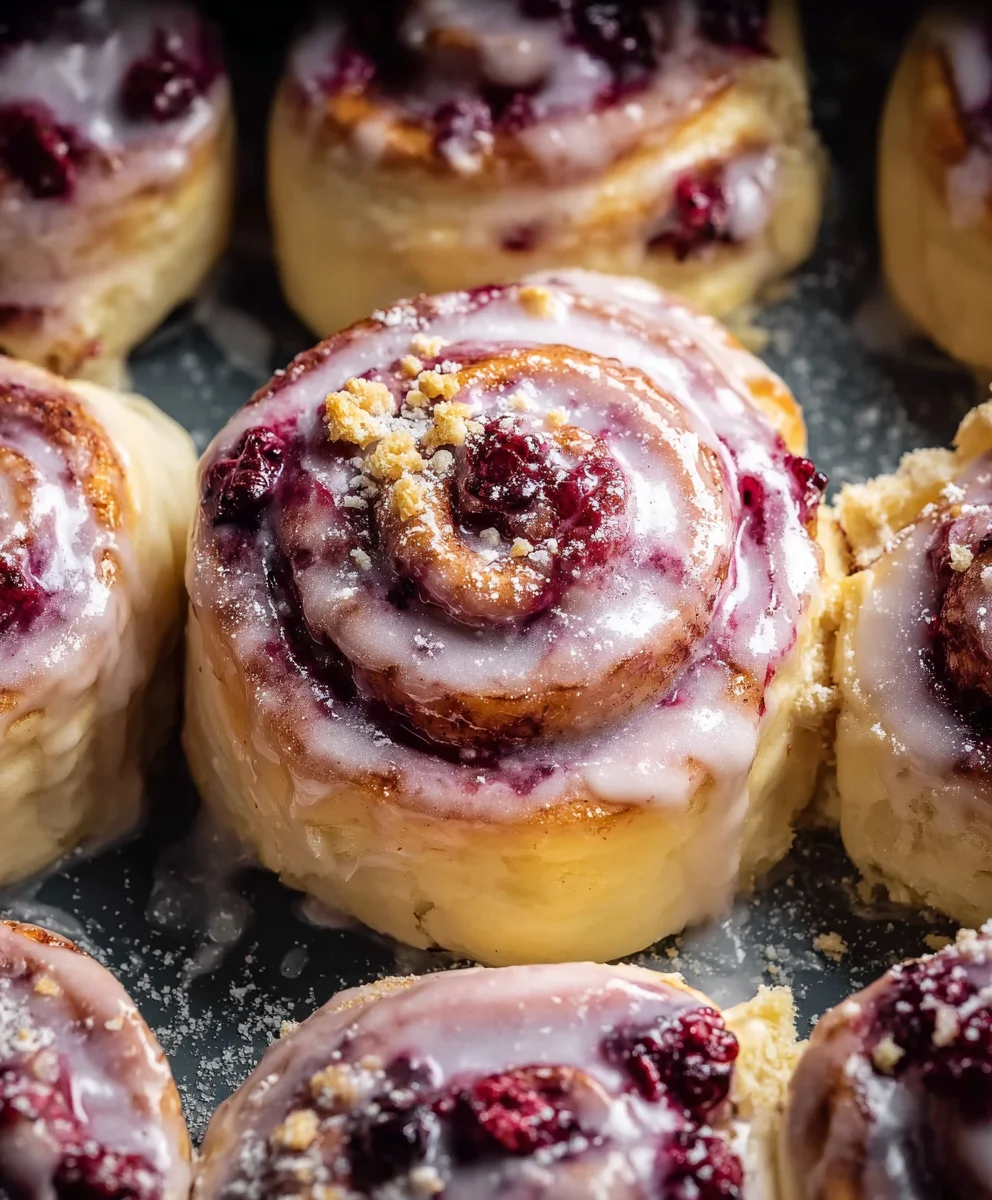 Soft Gooey Blackberry Raspberry Sweet Rolls-Easy Recipe