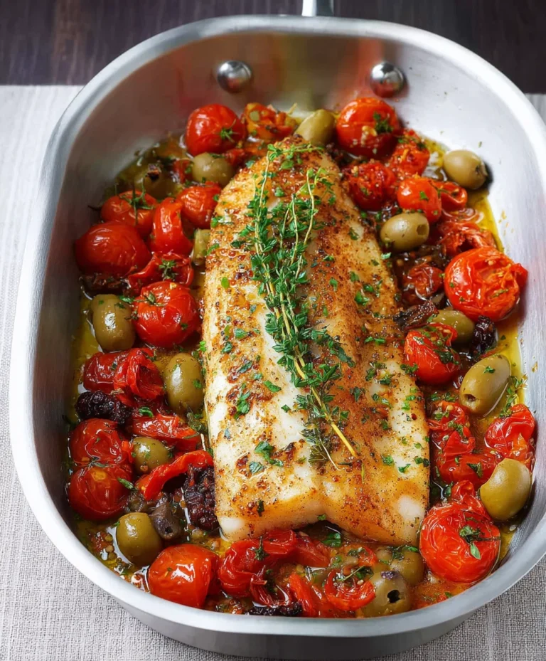 Easy Baked Fish Cherry Tomato Olive Recipe