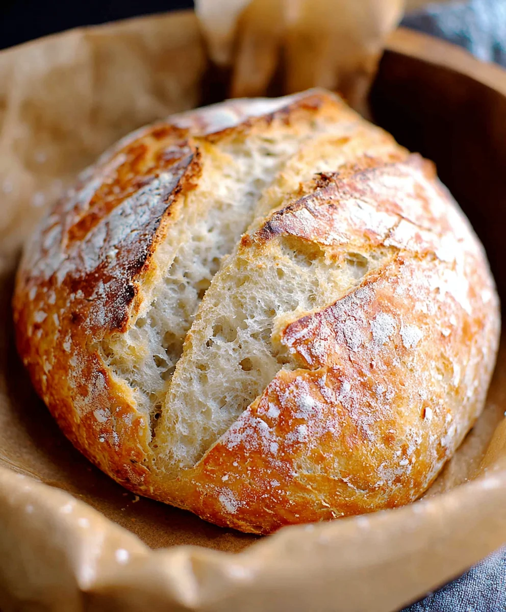 Easy Dutch Oven No-Knead Crusty Bread Recipe