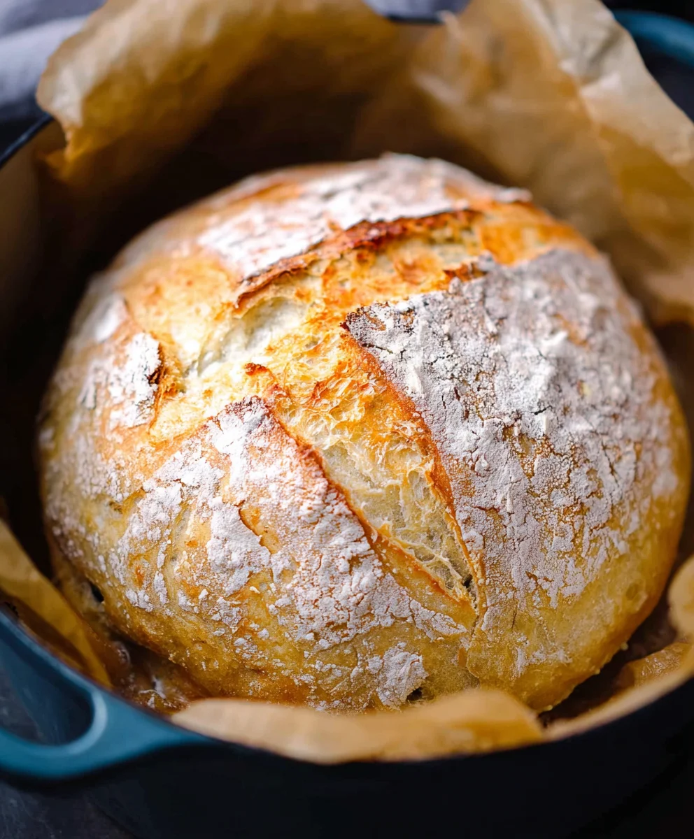 Easy Dutch Oven No-Knead Crusty Bread Recipe