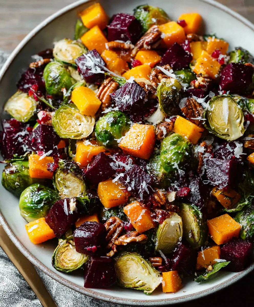 Roasted Winter Vegetable Salad- Butternut Squash- Brussels Sprouts