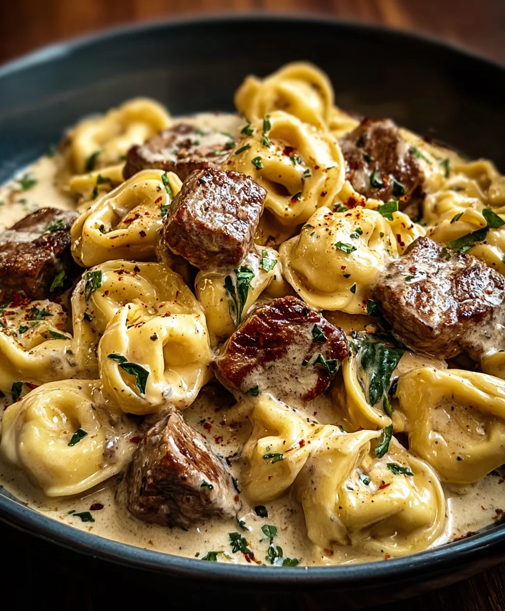Cracked Garlic Steak Tortellini Creamhouse Sauce Bliss