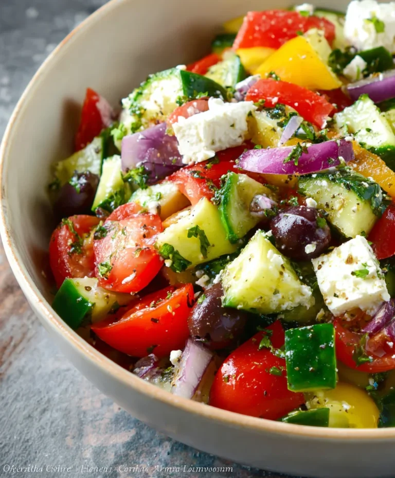 Easy Greek Salad- Fresh Mediterranean Flavors