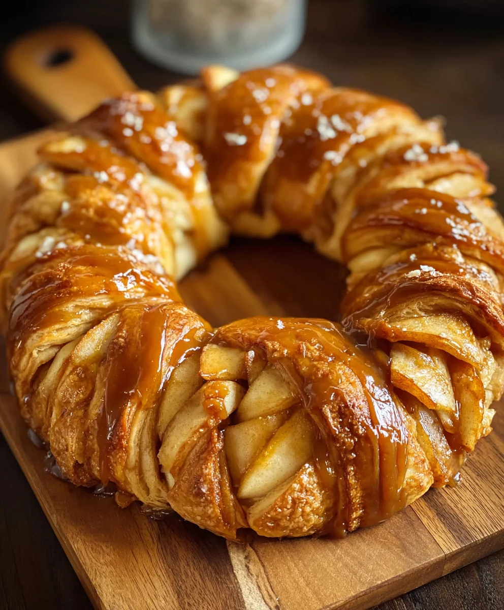 Caramel Apple Cream Cheese Crescent Ring - Easy Dessert