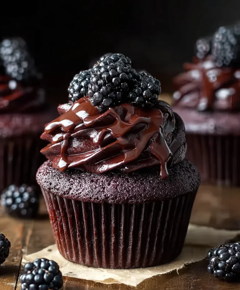 Dark Chocolate Blackberry Cupcakes-Rich & Flavorful