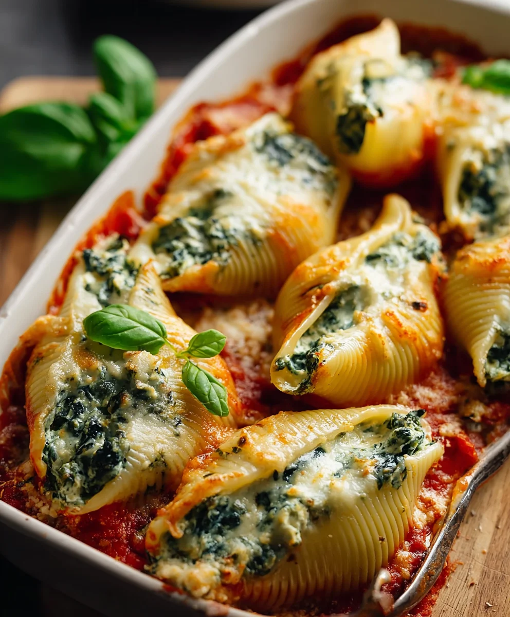 Spinach Ricotta Stuffed Shells- Easy Dinner Recipe
