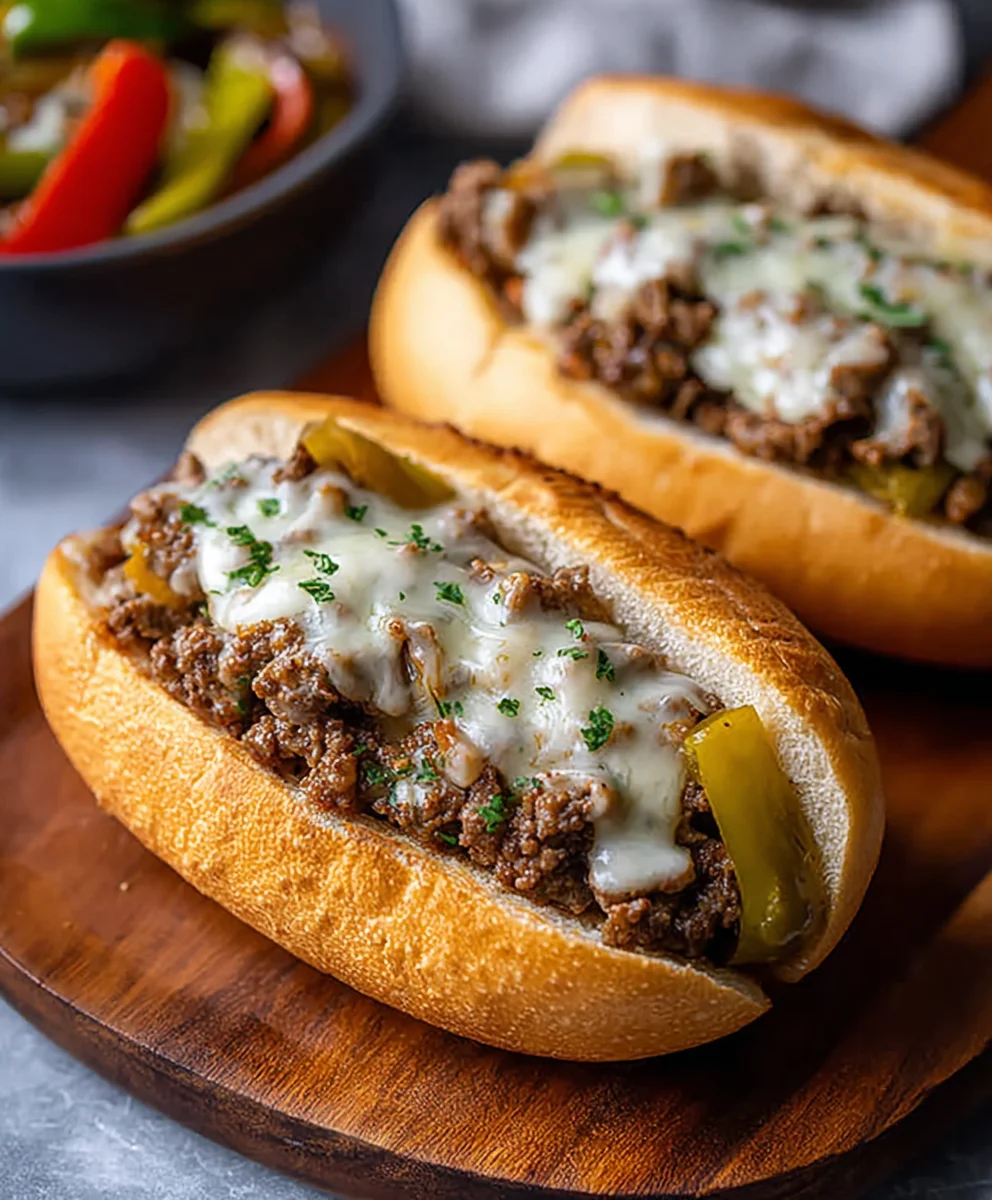 Easy Ground Beef Philly Cheesesteak Recipe