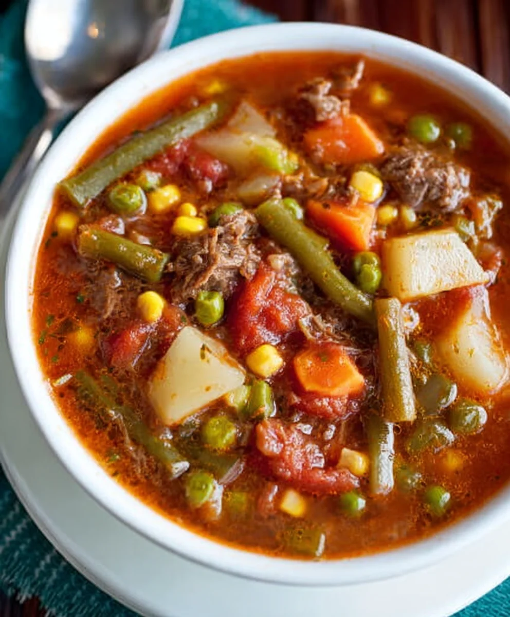 Mom's Old-Fashioned Beef Vegetable Soup Recipe